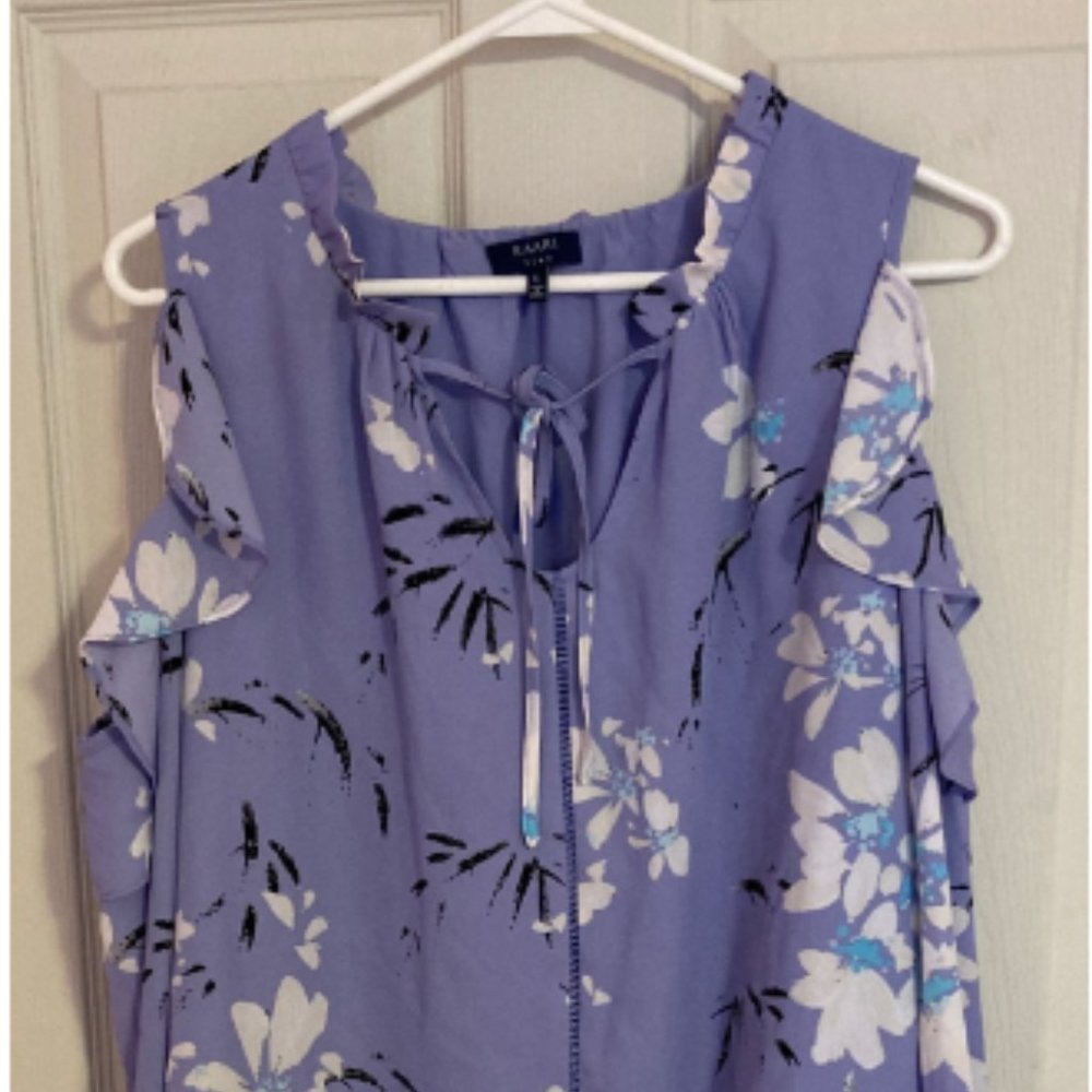 kaari blue lilac cold shoulder blouse